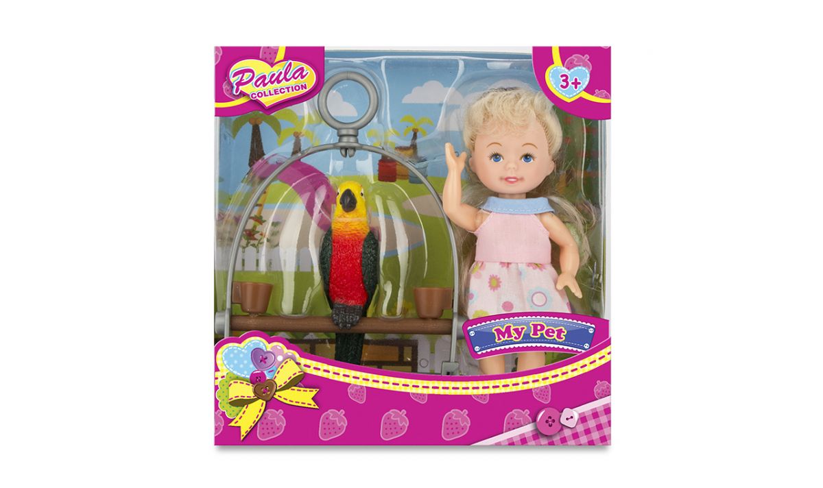 Игровой набор из серии Paula. С питомцем – Кукла с попугаем  